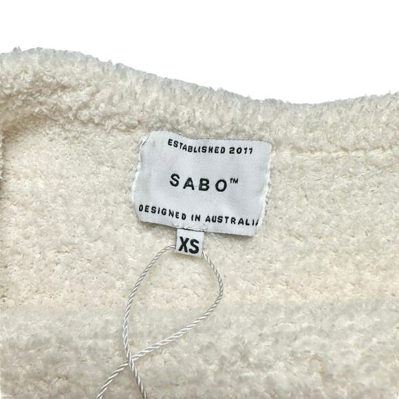 Sabo | Women | Xena Neutral Cream Soft Terry Minimal Mini Bodycon Dress | Sz XS - Picture 7 of 13